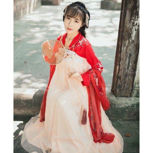 Hanfu chinese folk dance costumes for women girls photos stage performance party fairy princess drama cosplay dresses